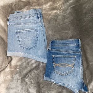 TWO Abercrombie and Fitch low rise jean shorts